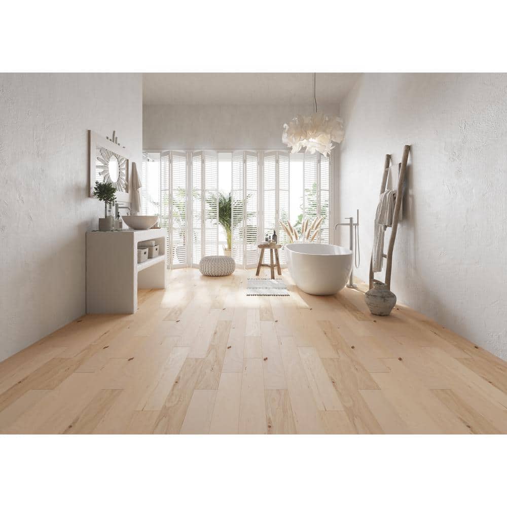 ACQUA FLOORS Jacoby Hickory 1/4 in. T x 5 in. W Click Lock Wire Brushed Engineered Hardwood Flooring (16.7 sq.ft./case)