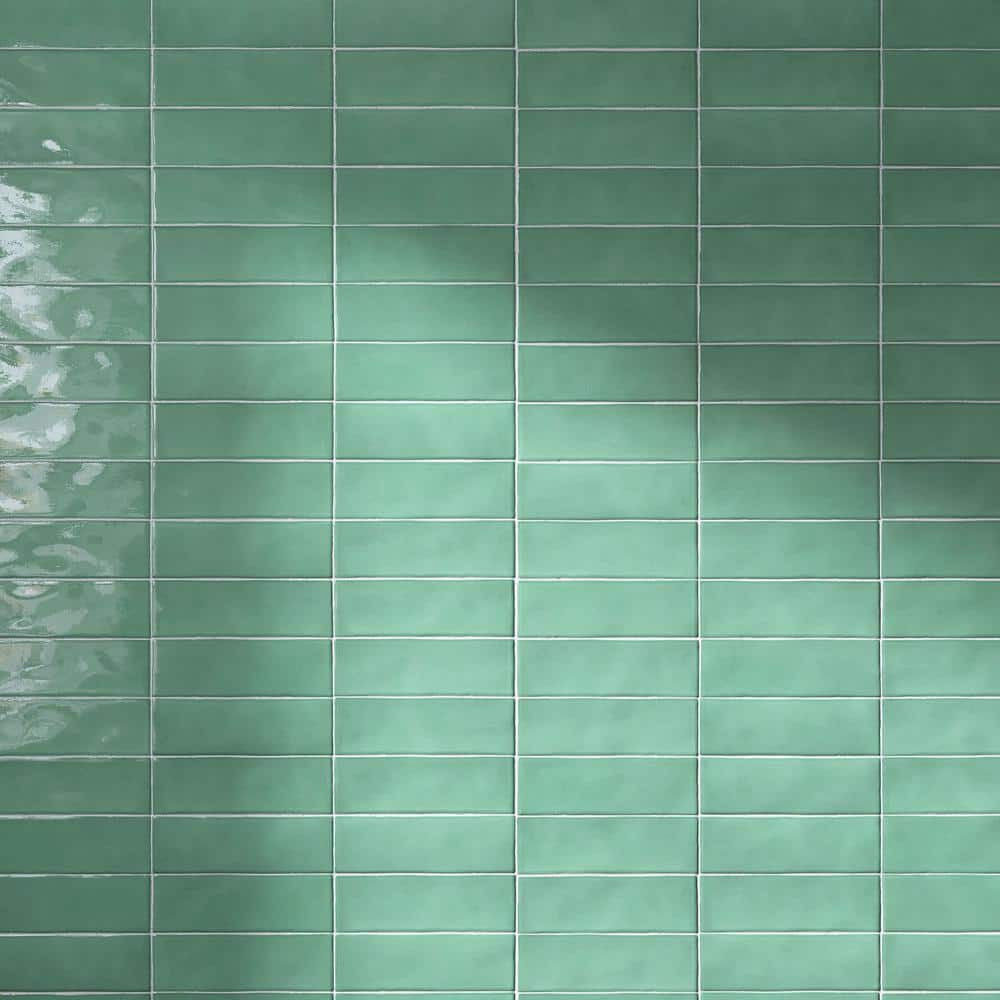 Borgo Subway Jade Green 2.6 in. X 7.9 in. Polished Porcelain Floor and Wall Tile (7.54 sq. ft./Case)