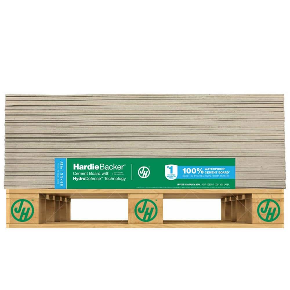 James Hardie Hardie Backer with HydroDefense Technology 1/2 in. x 3 ft. x 5 ft. Waterproof Cement Backer Board 50ct