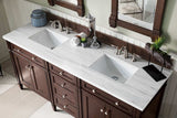 James Martin Vanities Brittany 72" Double Basin Poplar Wood Vanity Set with 3 cm Arctic Fall Solid Surface Top, Rectangular Undermount Sinks – Smokey Celadon