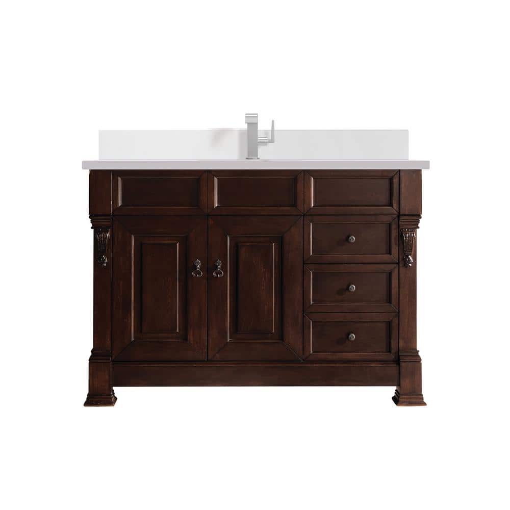 James Martin Vanities Brookfield 48" Single Bathroom Vanity in Burnished Mahogany with Quartz Top