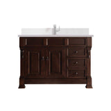 James Martin Vanities Brookfield 48" Single Bathroom Vanity in Burnished Mahogany with Quartz Top