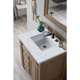 James Martin Vanities Bristol 30" Single Vanity in Whitewashed Walnut with Carrara Marble Top