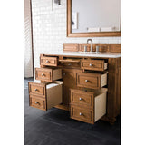 James Martin Vanities Bristol 48" Saddle Brown Bathroom Vanity with White Zeus Quartz Top