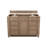 James Martin Vanities Bristol 48" Single Bath Vanity in Whitewashed Walnut with Eternal Jasmine Pearl Quartz Top