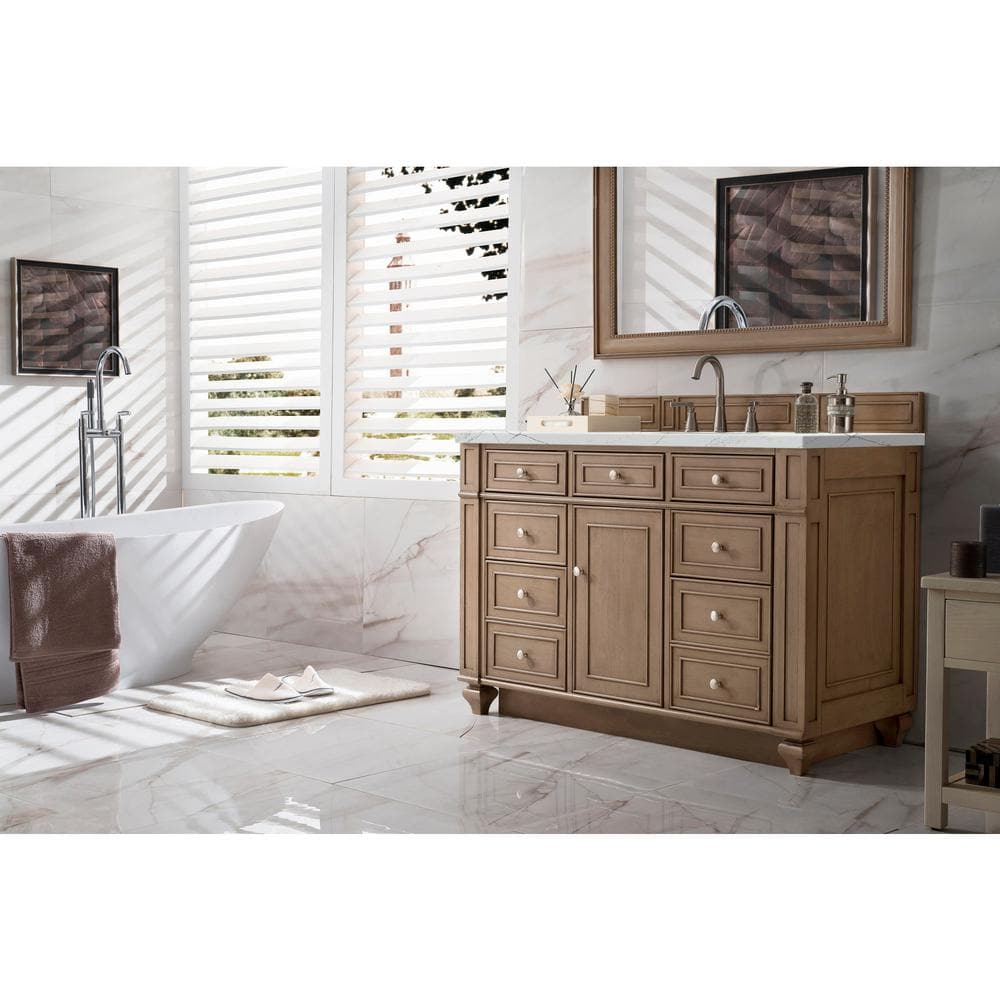 James Martin Vanities Bristol 48" Bathroom Vanity in Whitewashed Walnut with Quartz Top