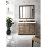 James Martin Vanities Bristol 48-inch Bathroom Vanity in Whitewashed Walnut with Quartz Top