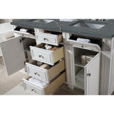 James Martin Vanities Bristol 60" Double Vanity in Bright White with Parisien Bleu Quartz Top