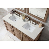 James Martin Vanities Bristol 60" Double Bath Vanity in Whitewashed Walnut with Lime Delight Quartz Top