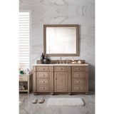 James Martin Vanities Bristol 60" Bathroom Vanity in Whitewashed Walnut with Quartz Top