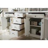 James Martin Vanities Bristol 72" Bright White Double Bathroom Vanity with Quartz Top