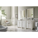 James Martin Vanities Bristol 72" Bright White Double Bathroom Vanity with Quartz Top
