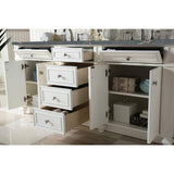 James Martin Vanities Bristol 72" Double Bathroom Vanity in Bright White with Parisien Bleu Quartz Top