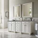 James Martin Vanities Bristol 72" Double Bathroom Vanity in Bright White with Parisien Bleu Quartz Top