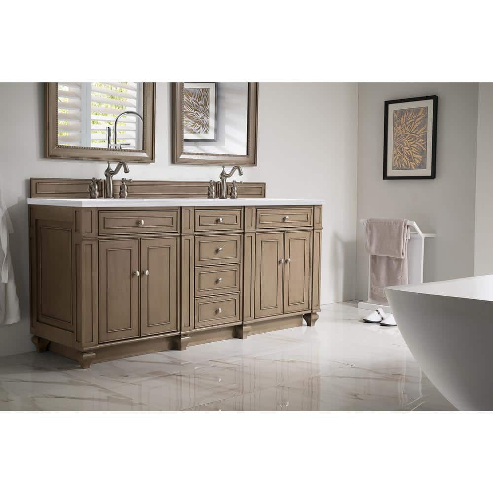 James Martin Vanities Bristol 72" Double Bath Vanity with Carrara Marble Top