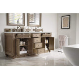 James Martin Vanities Bristol 72-inch Double Bath Vanity in Whitewashed Walnut with Eternal Jasmine Pearl Quartz Top
