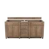 James Martin Vanities Bristol 72-inch Double Bath Vanity in Whitewashed Walnut with Eternal Jasmine Pearl Quartz Top