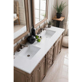 James Martin Vanities Bristol 72-inch Whitewashed Walnut Bathroom Vanity with White Zeus Quartz Top