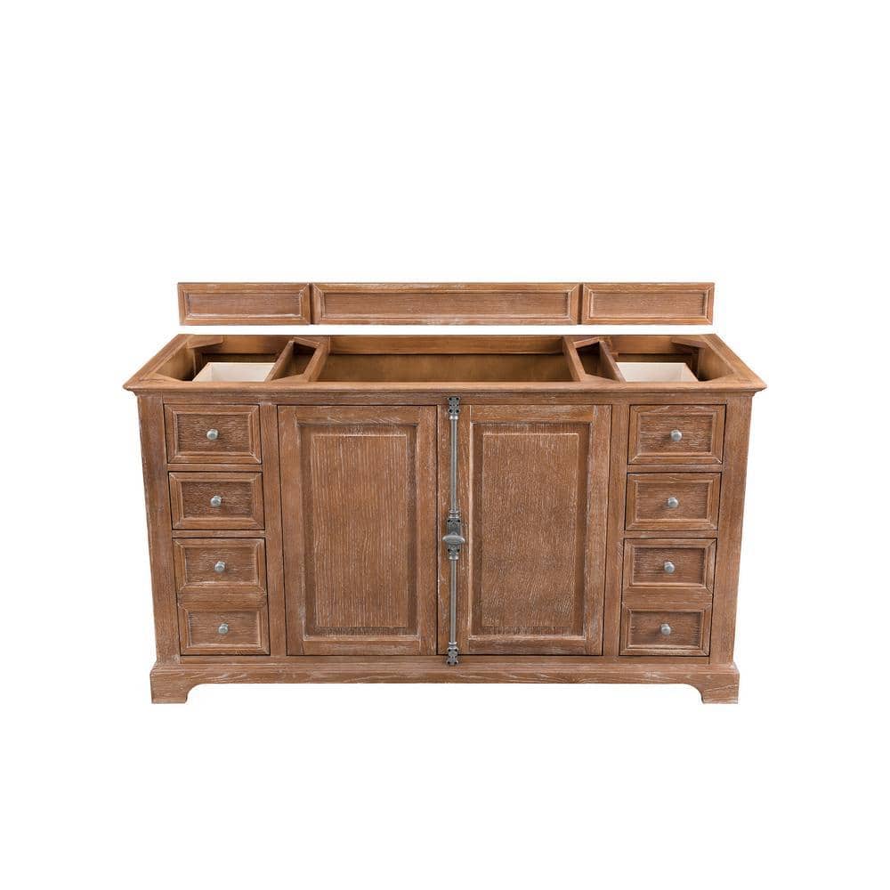 James Martin Vanities Providence 60" Driftwood Vanity with Carrara Marble Top