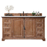 James Martin Vanities Providence 60" Driftwood Vanity with Carrara Marble Top