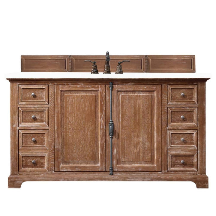 James Martin Vanities Providence 60" Driftwood Bathroom Vanity with Quartz Top
