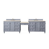James Martin Vanities Copper Cove Encore Double Bath Vanity, Silver Gray, Quartz Top