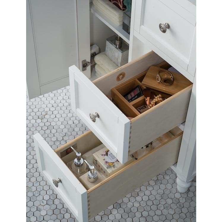 James Martin Vanities Copper Cove Encore 30" Bright White Vanity with Charcoal Soapstone Quartz Top