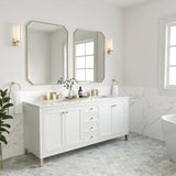 James Martin Vanities Chicago 72" Double Vanity in Glossy White with Arctic Fall Top