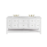James Martin Vanities Breckenridge 72 in. Bright White Bathroom Vanity with Arctic Fall Top