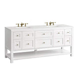 James Martin Vanities Breckenridge 72" Double Bathroom Vanity with White Zeus Quartz Top