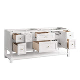 James Martin Vanities Breckenridge 72" Double Bathroom Vanity with White Zeus Quartz Top