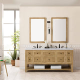James Martin Vanities Breckenridge 72" Bathroom Vanity in Light Natural Oak with Solid Surface Top
