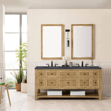 James Martin Vanities Breckenridge 72" Bathroom Vanity in Light Natural Oak with Charcoal Soapstone Top