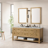 James Martin Vanities Breckenridge 72" Bathroom Vanity in Light Oak with Quartz Top