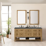 James Martin Vanities Breckenridge Double Bath Vanity, 72 in, Light Natural Oak with Quartz Top
