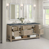 James Martin Vanities Breckenridge 72" Double Bath Vanity in Whitewashed Oak with Parisien Bleu Quartz Top