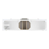 James Martin Vanities Mercer Island 72.5 in. Double Bath Vanity in Glossy White with Solid Surface Top