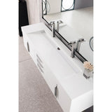 James Martin Vanities Mercer Island 72.5 in. Double Bath Vanity in Glossy White with Solid Surface Top