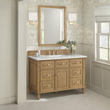James Martin Vanities Lorelai 48" Single Bath Vanity in Light Natural Oak with Quartz Top