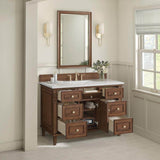 James Martin Vanities Lorelai 48" Single Bath Vanity in Mid-Century Walnut with Arctic Fall Top