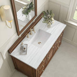 James Martin Vanities Lorelai 48" Single Bath Vanity in Mid-Century Walnut with Arctic Fall Top
