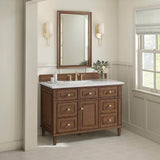 James Martin Vanities Lorelai 48" Single Bath Vanity in Mid-Century Walnut with Arctic Fall Top