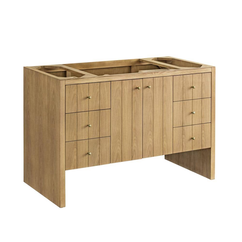 James Martin Vanities Hudson 48" Bathroom Vanity in Light Natural Oak with Quartz Top