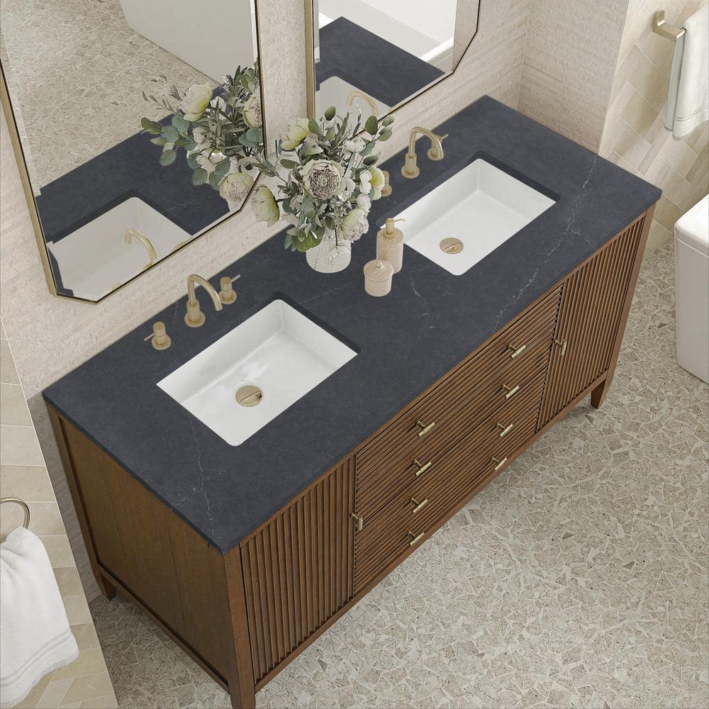 James Martin Vanities Myrrin 60" Double Bath Vanity with Quartz Top