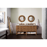 James Martin Vanities Malibu 72" Double Bath Vanity in Honey Alder with Arctic Fall Top