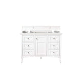 James Martin Vanities Palisades 48" Single Bath Vanity in Bright White with Quartz Top