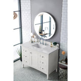 James Martin Vanities Palisades 48" Single Bath Vanity in Bright White with Quartz Top