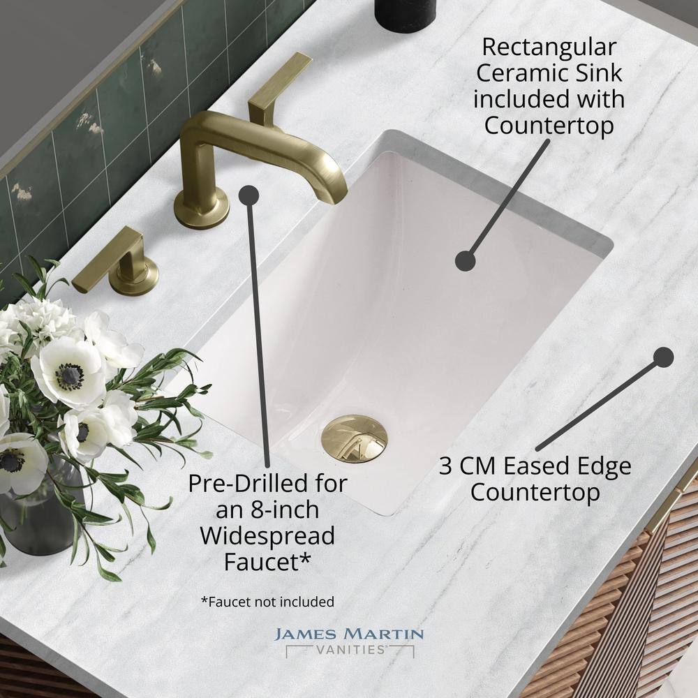 James Martin Vanities Portland 60" Single Vanity in Whitewashed Walnut with Quartz Top