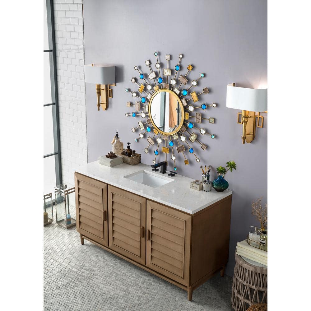 James Martin Vanities Portland 60" Single Vanity in Whitewashed Walnut with Quartz Top