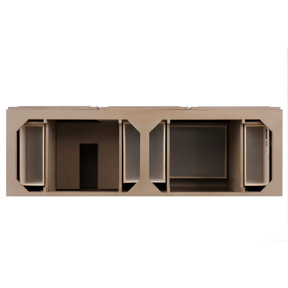 James Martin Vanities Portland 72" Double Vanity in Whitewashed Walnut with Quartz Top